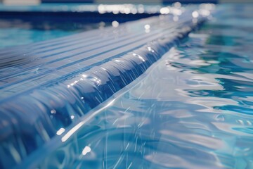 Poster - A close-up shot of a decorative water feature in a swimming pool