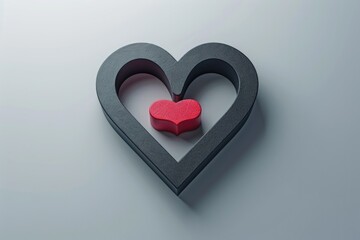 Poster - A beautiful heart-shaped gift box containing a red heart, perfect for Valentine's Day or romantic gestures