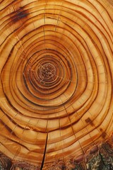 Poster - Close-up view of a tree trunk with visible growth rings, ideal for illustrating environmental or nature-related concepts
