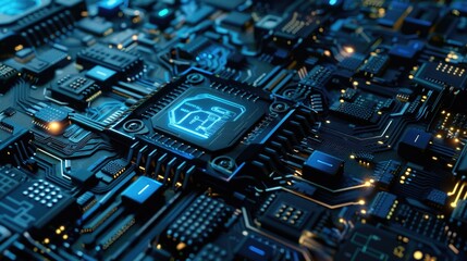 Aufkleber - High-resolution image of a computer circuit board