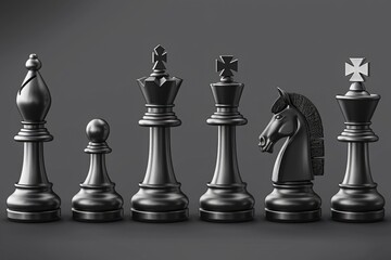 Poster - A creative arrangement of chess pieces stacked on top of each other, ideal for use in illustrations, designs and educational materials
