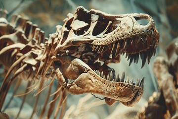 Poster - A detailed view of a dinosaur's bones, ideal for science and educational use
