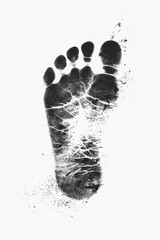 Poster - A minimalist illustration of hand and foot prints in black and white, perfect for use in educational or commercial settings where simplicity is key