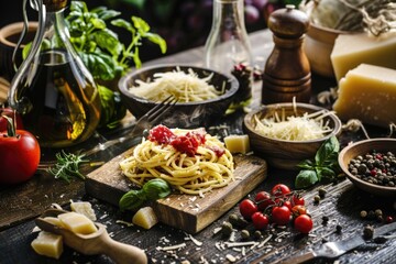 Poster - A variety of dishes on display at a food festival or market