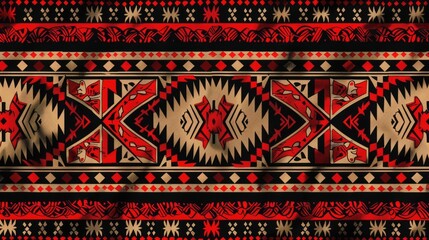 Aufkleber - A checkerboard pattern with alternating red, black, and white squares