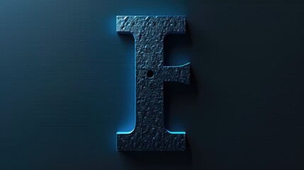 Poster - A close-up shot of the letter F on a blue background, ideal for uses such as educational materials or branding