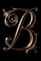 Poster - A close-up shot of the letter 'b' composed of swirly gold letters