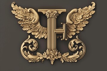 Poster - A stylized letter H with wings on a black background, symbolizing creativity and inspiration