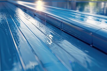 Poster - A close-up view of a train on a railroad track, suitable for use in travel or infrastructure-related contexts