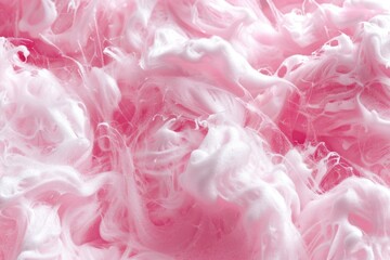 Poster - A close-up view of a pile of pink cotton balls or threads, suitable for textile or fashion related uses