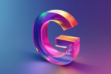 Poster - A single, colorful letter G on a bright blue background