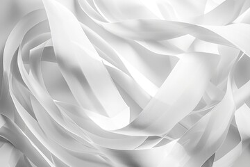 Poster - A collection of white ribbons tied together, suitable for use in decorative or symbolic contexts