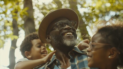 Aufkleber - A person wearing a hat and glasses smiles, possibly indicating happiness or friendliness