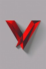 Aufkleber - A red v-shaped object sits on a gray surface