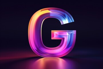 Poster - A single letter 'G' illuminated in a dark environment