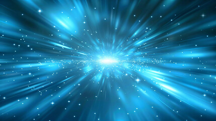 Poster - Digital illustration of a space warp or light speed travel with starburst