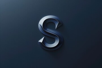 Poster - A single shiny letter S on a dark blue background