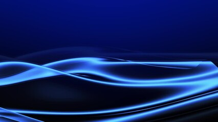 Poster - abstract colorful wavy background in dark blue on black backdrop. modern colorful wallpaper. seamles