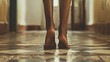 © Issaka - A black girl's walking on tip-toes