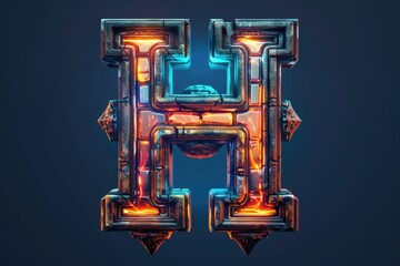 Poster - A creative representation of the letter H composed of pipes