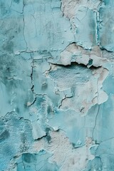 Aufkleber - A close-up of a worn-out blue wall with peeling paint, great for depicting neglect or decay