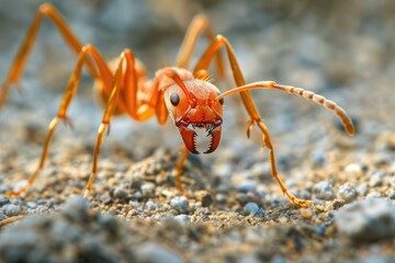 Poster - A close-up shot of a bug crawling on a dirty surface