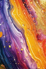 Poster - Abstract painting with vibrant colors and swirling patterns