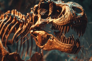 Poster - A detailed view of a dinosaur's skeletal remains