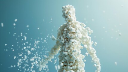 Poster - A person made entirely out of sugar cubes