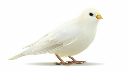 Wall Mural -   A white bird perches on one leg with a yellow beak on either side