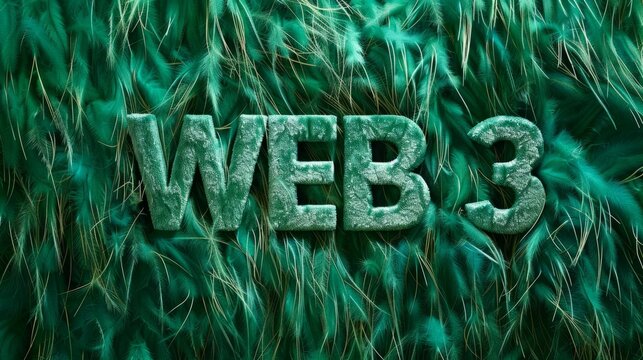 Green Fur WEB 3 Digital transformation concept art poster.
