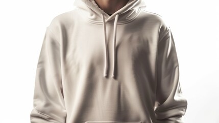 Mock-up hoodie with hood, blank for design. Merchandise advertising. Background with copy space