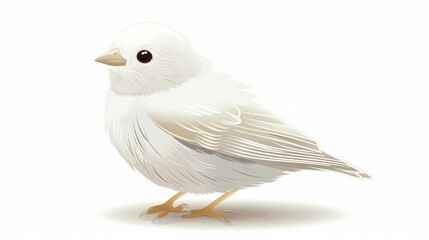 Sticker -   A white bird perched on a white background with walls surrounding it