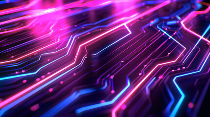 Poster - Illustrating the future of technology with luminous circuitry
