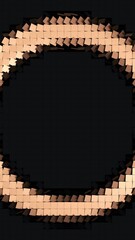 Aufkleber - Surface of black tiles with animation loop of tiles flipping to the golden side following the radial wave from the center. Seamless geometric 3d background with circular pulse motion. Vertical video
