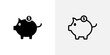 © Ghori - Piggy bank vector icon set.