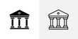 © Ghori - Bank icon depicting a financial institution with a classic building facade