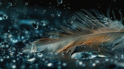 Poster - A Small Feather and Droplets of Water