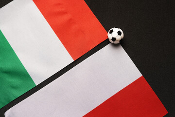 UEFA Euro 2024 Italy vs Poland, Football match with national flags