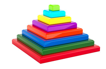 Poster - Colored pyramid. Business logotype, concept. 3D rendering isolated on transparent background