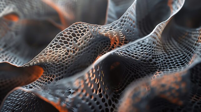 3D rendering of a detailed organic structure, resembling a coral or a fragment of a larger organism.