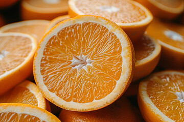 Sliced fresh orange fruit background