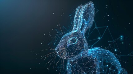  Rabbit: Digital Polygon Illustration of Bunny