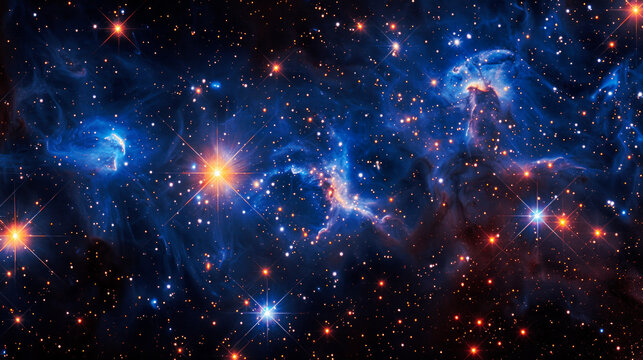 Beautiful background of the galaxy and bright shining stars in the universe.