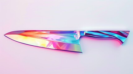 A sleek meat knife is featured in a vibrant 2d illustration set against a crisp white backdrop