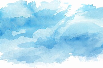 Wall Mural -  - Stunning watercolor sky background in vivid blue hues., Dreamy watercolor cloudscape perfect for design projects.