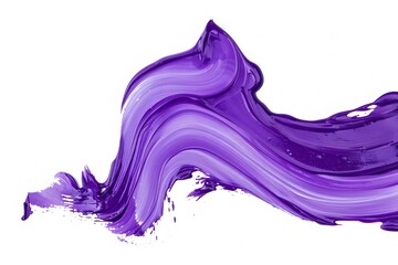 Canvas Print - Colorful Purple Paint Flowing Artistically on White Background