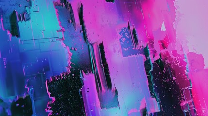 Leinwandbilder - Glitch effect digital background