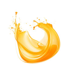 Wall Mural - a smooth drop splash of orange juice on an isolated white background