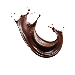 Wall Mural - chocolate syrup splash from top view isolated on white background